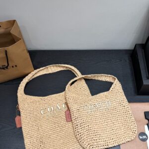 Coach Brooklyn Raffia Tote Bag - 4 Colors