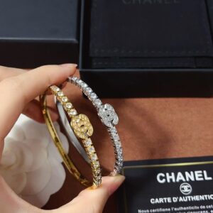 CHANEL Titanium Steel CNC Diamond Bangle #S456