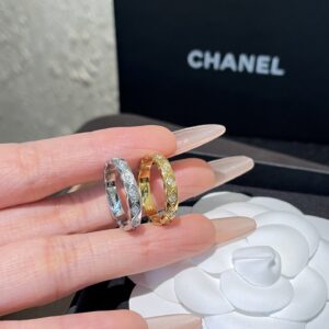CHANEL Titanium Steel CNC Diamond Ring #J169