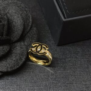 CHANEL Titanium Steel Square Diamond Ring #J135