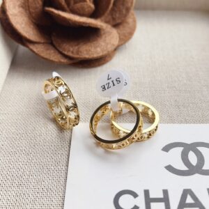 CHANEL Titanium Steel Hollow Ring #J110