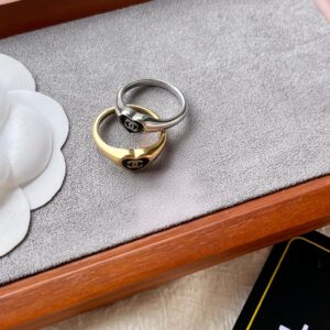CHANEL Titanium Steel Heart Ring #J106