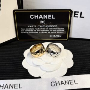 CHANEL Titanium Steel Diamond-Shaped Ring #J084